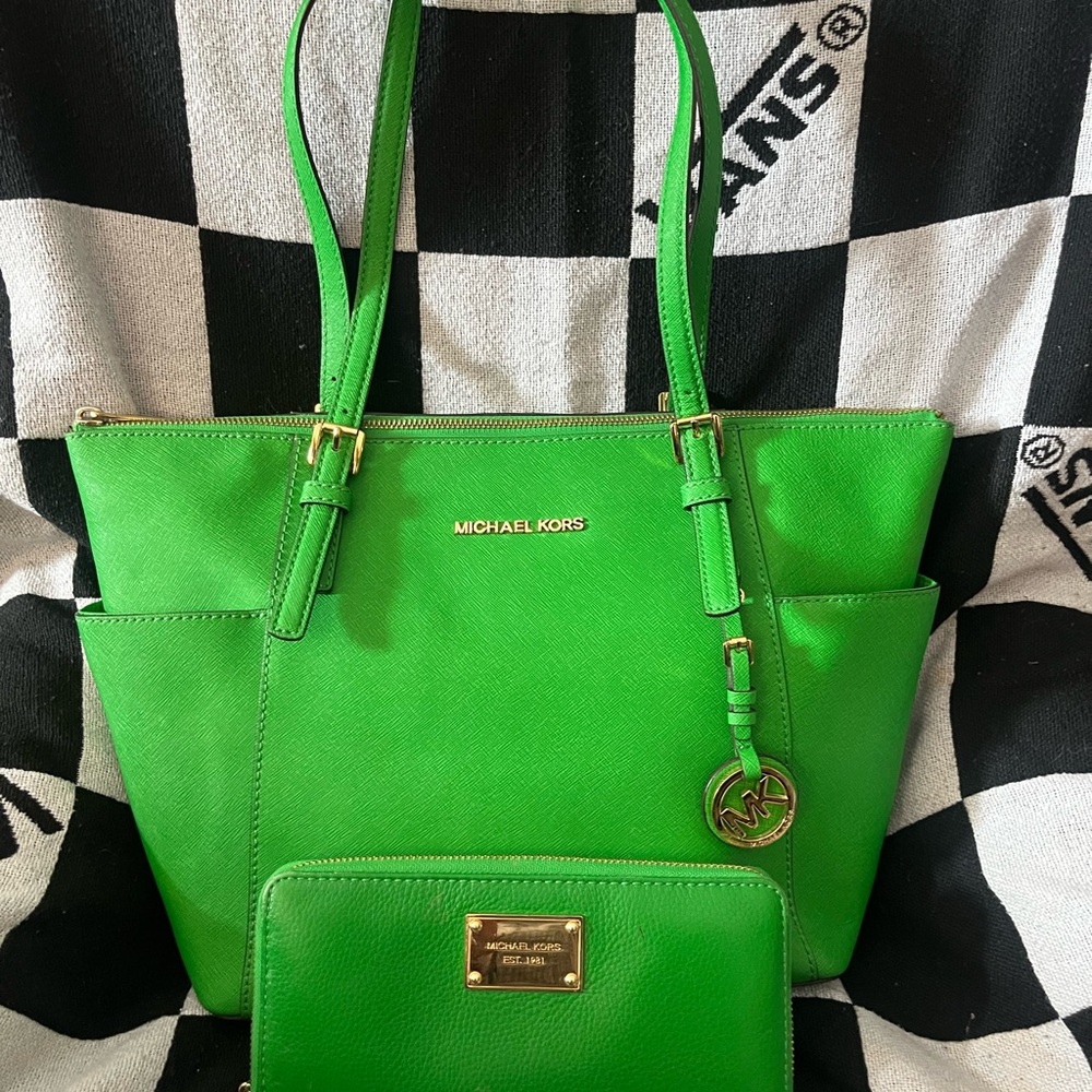 Michael Kors Vibrant Green Tote Bag